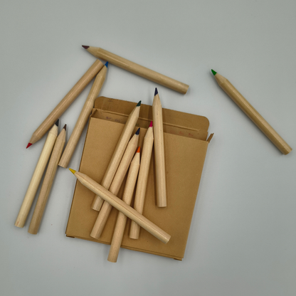 12 Half-Size Colouring Pencils | Eco Cardboard Box | Compact Children’s Pencil Set
