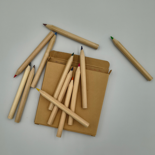12 Half-Size Colouring Pencils | Eco Cardboard Box | Compact Children’s Pencil Set