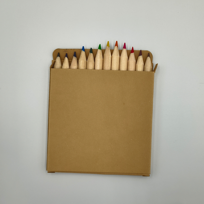 12 Half-Size Colouring Pencils | Eco Cardboard Box | Compact Children’s Pencil Set
