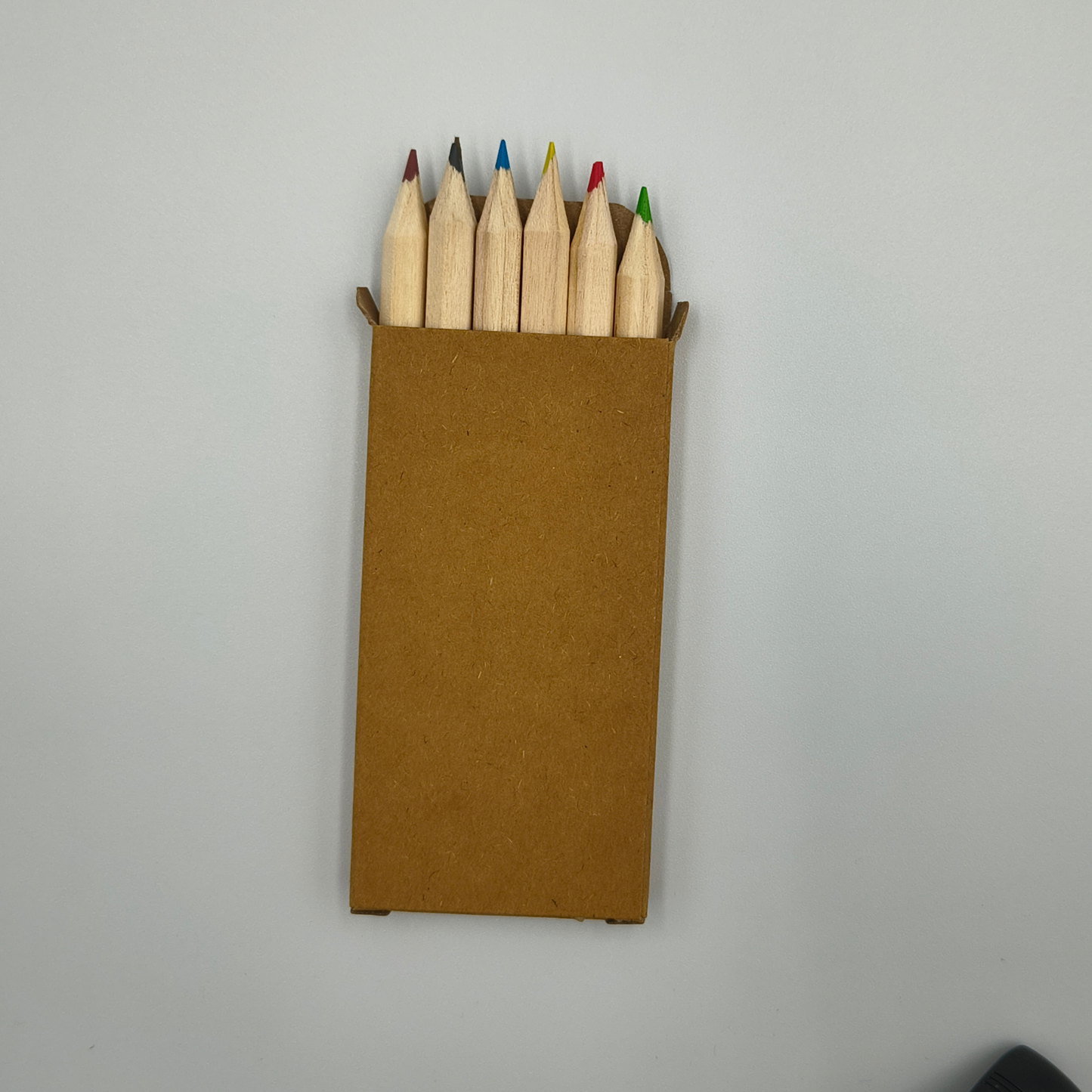 6 Half-Size Colouring Pencils | Eco Cardboard Box | Compact Children’s Pencil Set