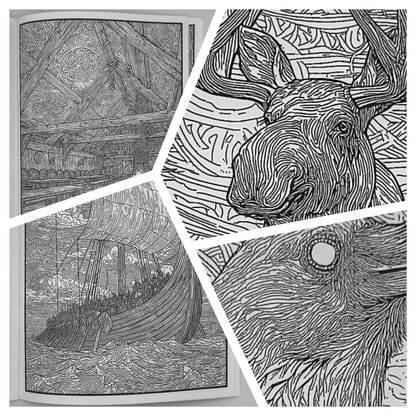 Live Like the Vikings – Adults Historical Colouring Book | A–Z Intricate Designs