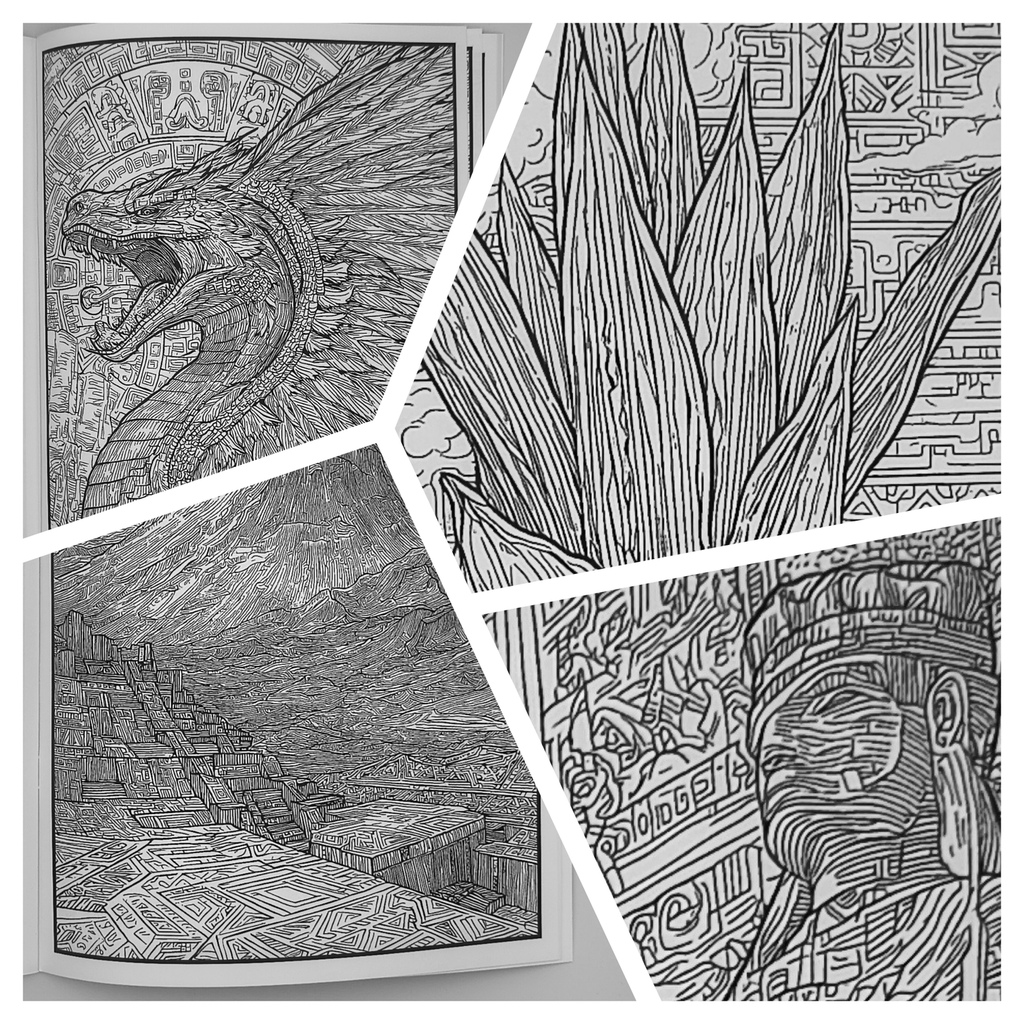 Live Like the Toltecs – Adults Historical Colouring Book | A–Z Intricate Designs