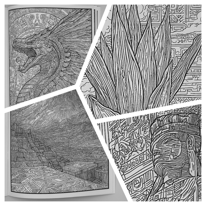 Live Like the Toltecs – Adults Historical Colouring Book | A–Z Intricate Designs